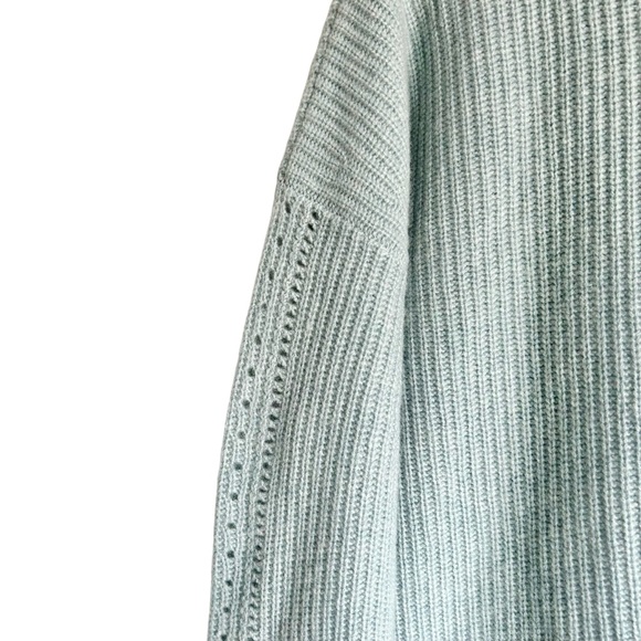 Garnet Hill Ida 100% Cashmere Button Front Cardigan Womens M Light Blue - Picture 5 of 8